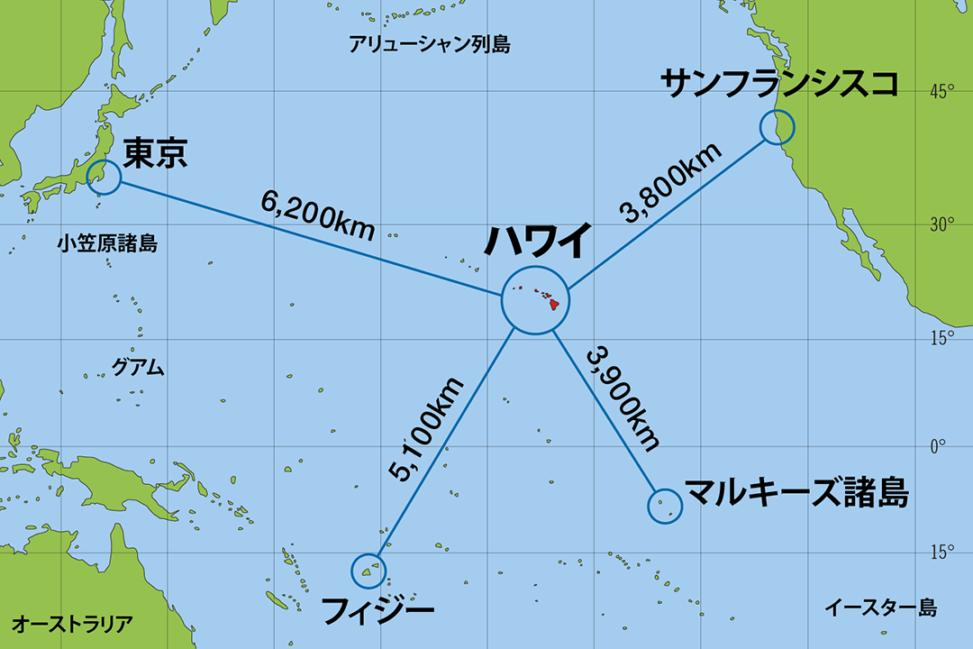 太平洋ハワイ地図